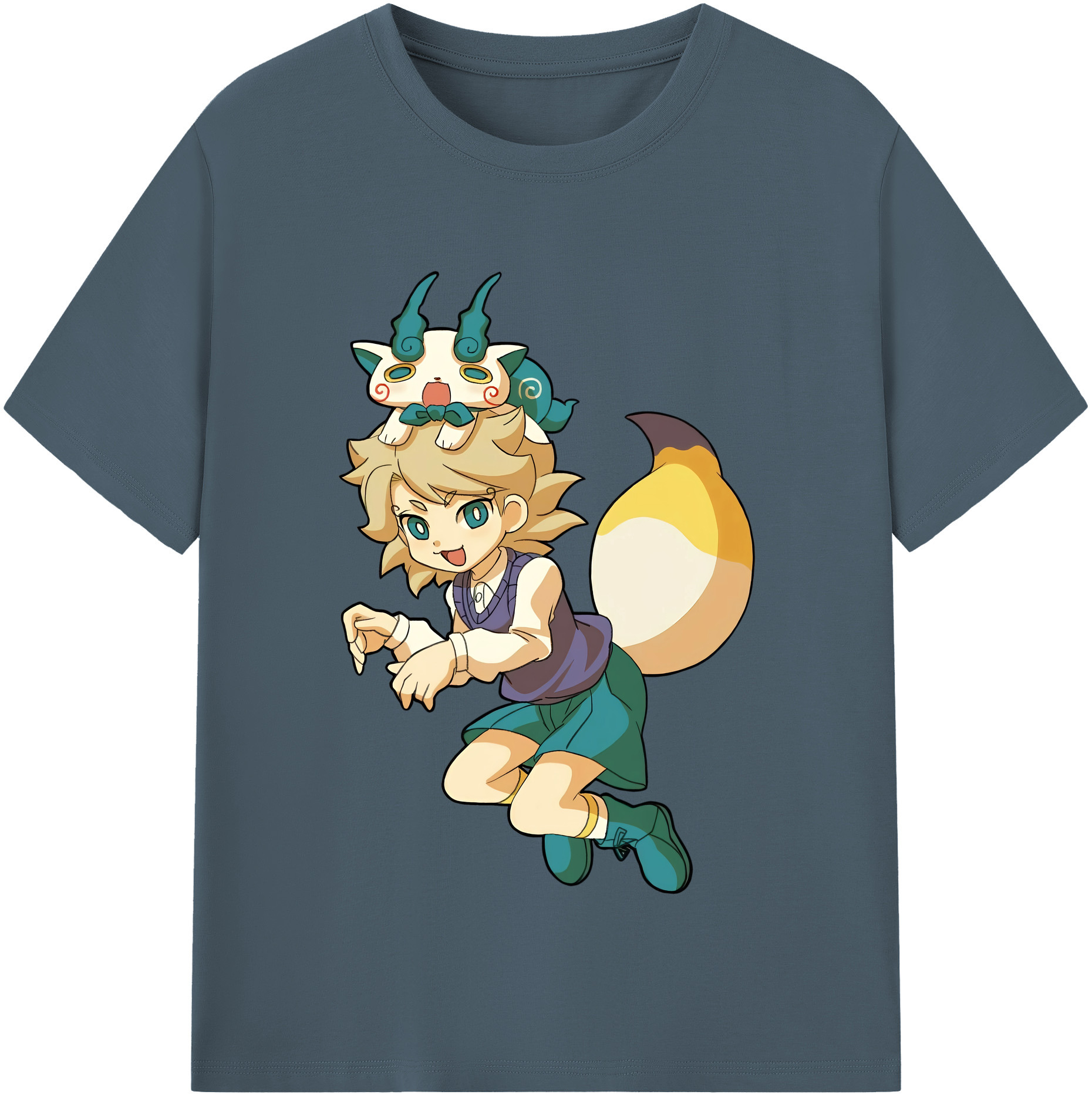（画像用） 妖怪ウォッチ Yo-kai Watch 綿100％半袖Tシャツ（フロントプリント）